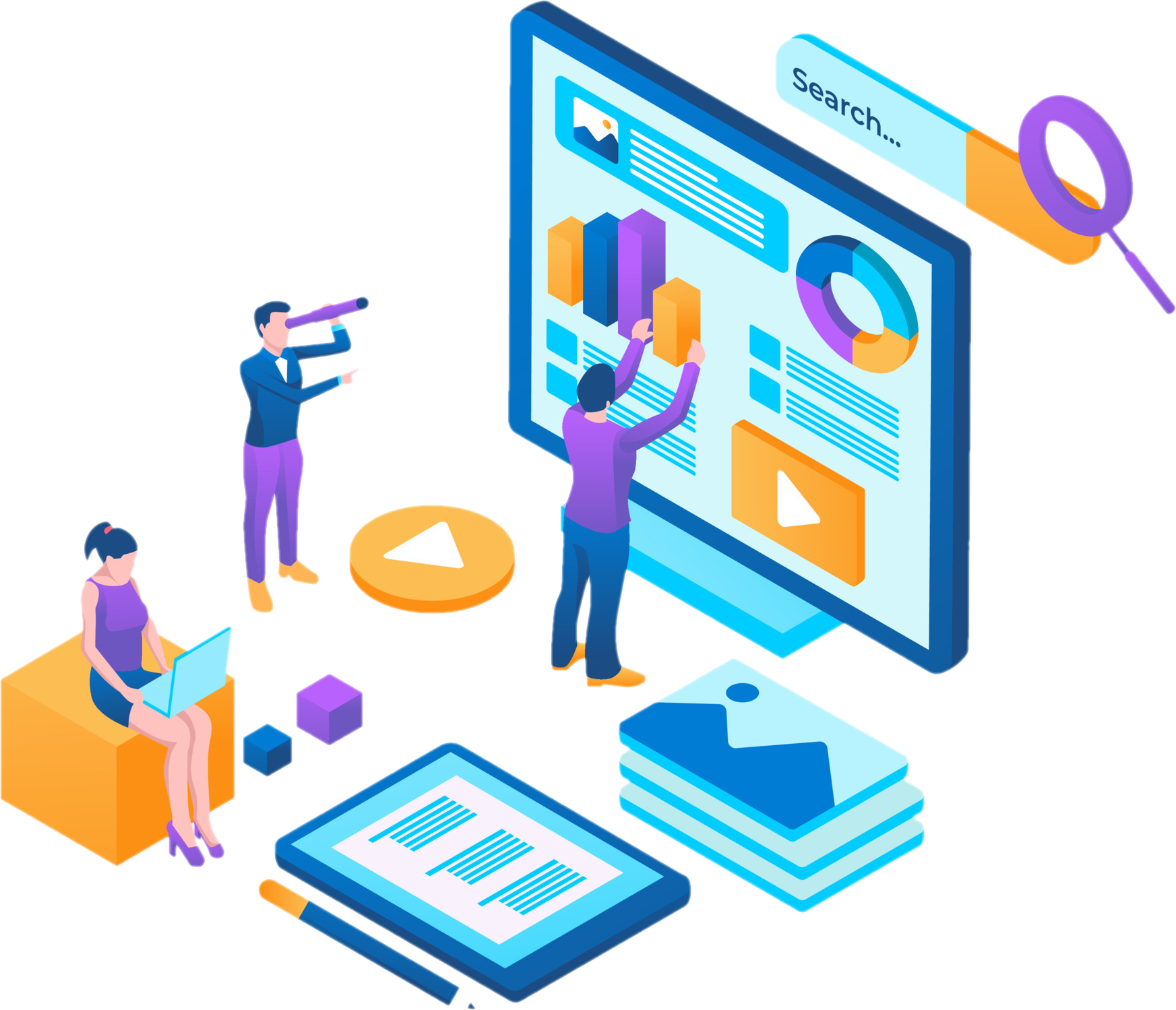 Digital Marketing Operations Illustration